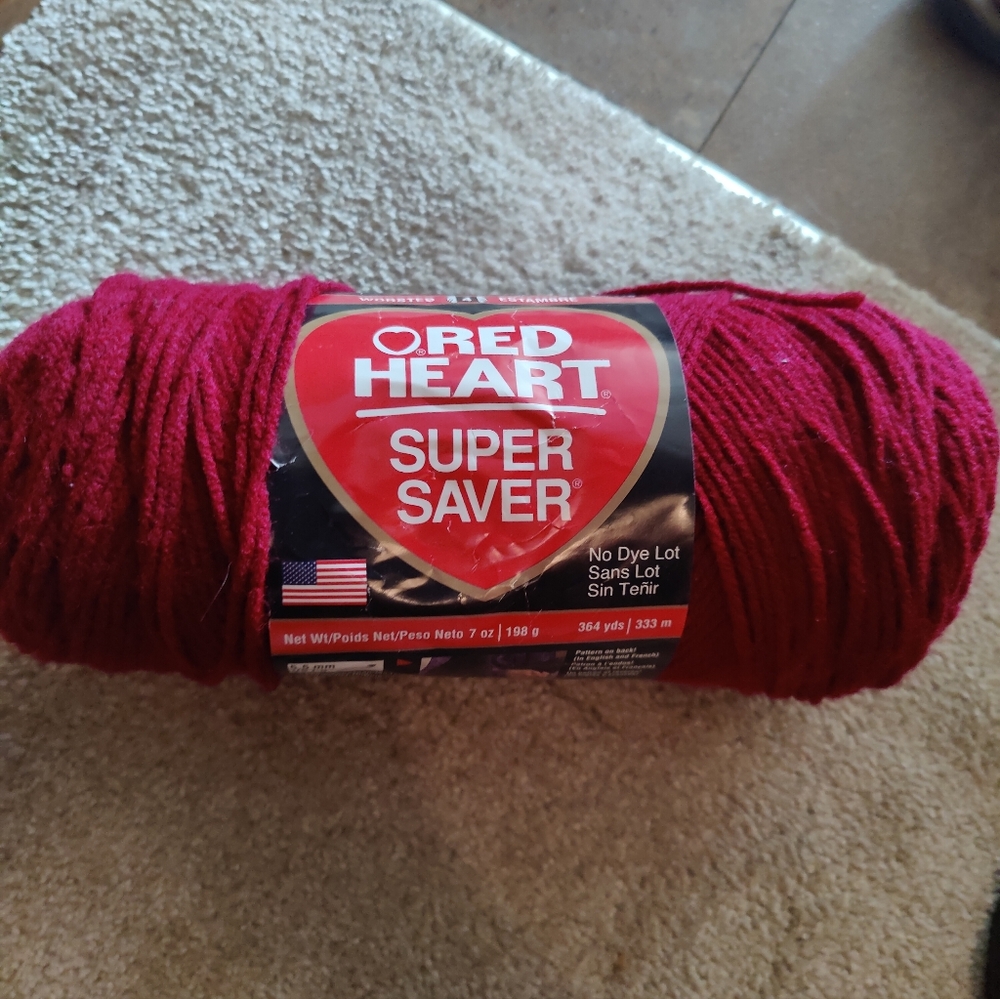 New Red Heart Super Saver Yarn Color Burgundy